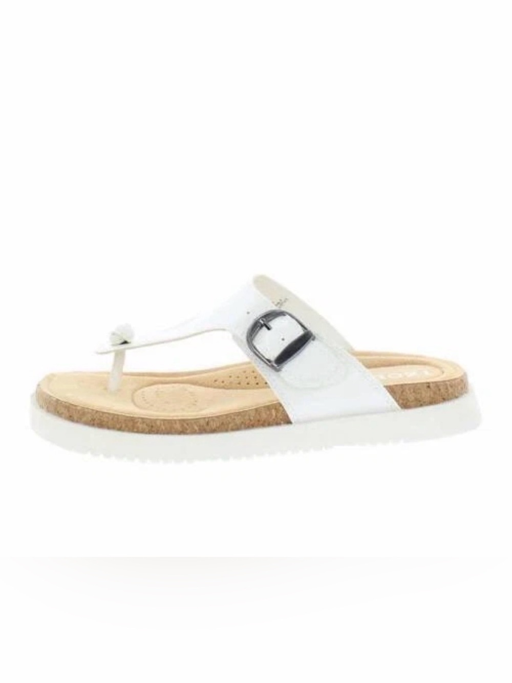 Izod Women’s Charcy White Strap Sandals Comfort Cork Footbed Flip Flops size 7